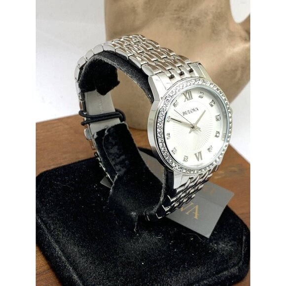 Bulova Women\'s Watch 96L297 Quartz Silver Dial Gemmed Stainless Steel 32mm main image 10